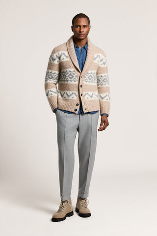 Cardigan en alpaga, laine et coton