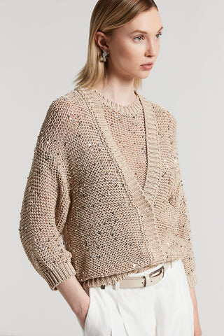 Cotton cardigan with sequins