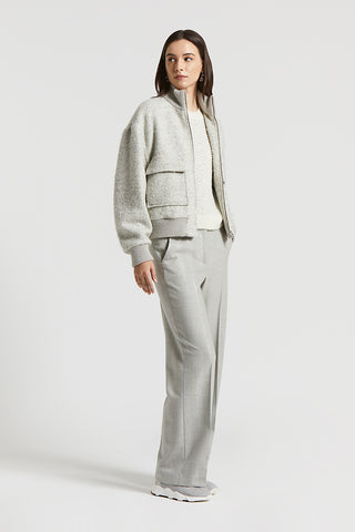 Herringbone alpaca wool bouclé jacket