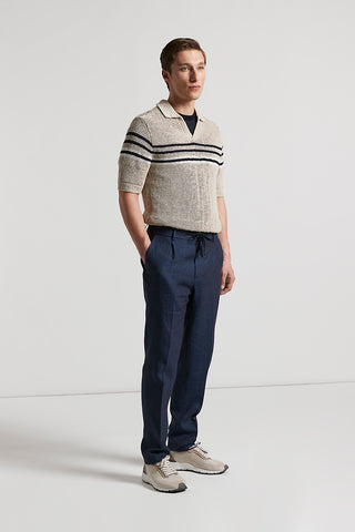 Pure linen jogger trousers