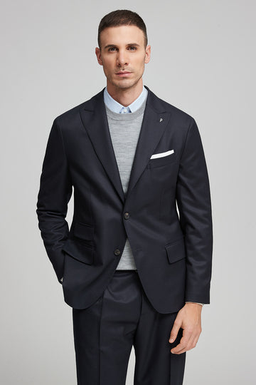 Pure new wool single-breasted blazer  