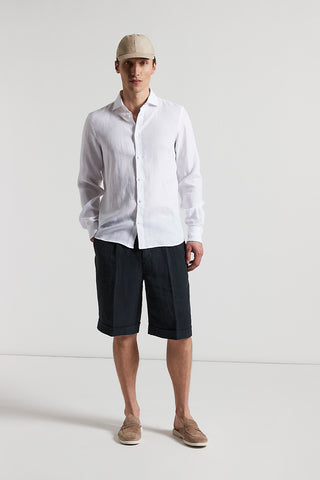 Pure linen Bermuda shorts