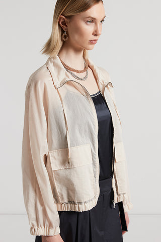 Technical cotton organza jacket