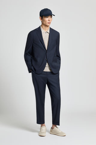 Single-breasted blazer in merino wool