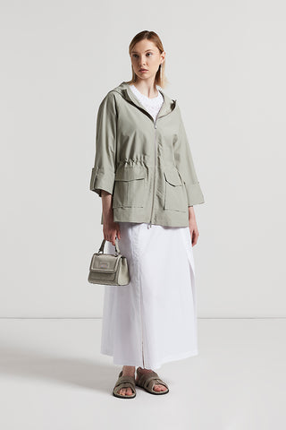 Technical cotton faille duster coat