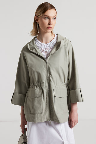 Technical cotton faille duster coat