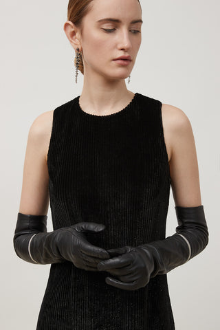 Real leather long gloves  