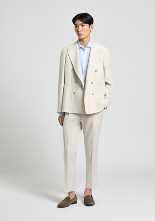 Striped trousers in a cotton-wool blend