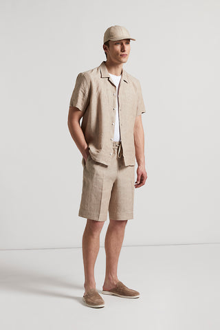 Pure linen Bermuda shorts