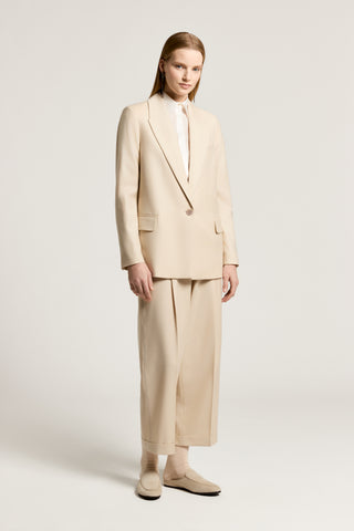 Wool flannel carrot trousers