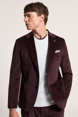 Chaqueta de botonadura simple de terciopelo de algodón