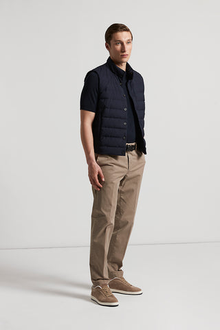 Down waistcoat and technical viscose