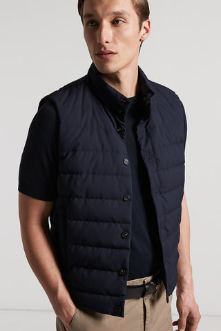 Down waistcoat and technical viscose