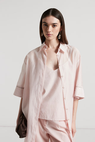 Cotton organza and silk organza midi shirt