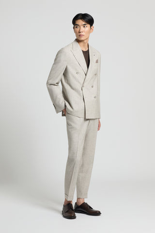 Double-breasted blazer in lightweight structured wool