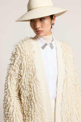 Wool, alpaca, silk and cashmere cardigan