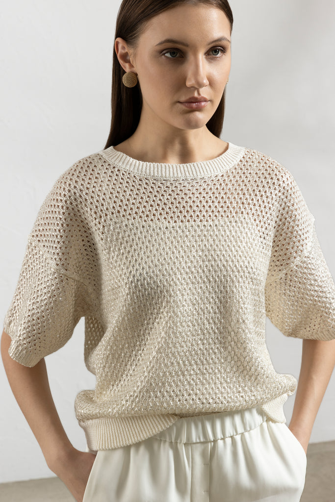 Linen and cotton blend sweater  