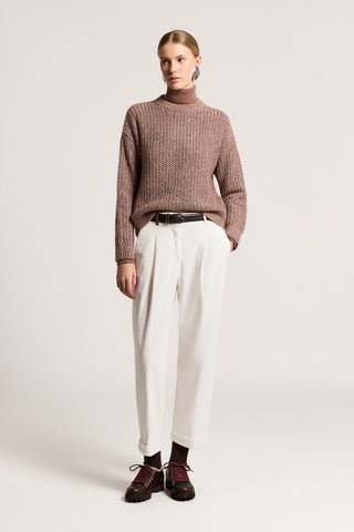 Alpaca, wool and cotton sweater