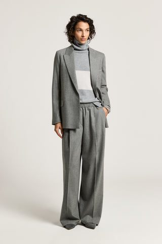 Blazer droit en laine et cachemire