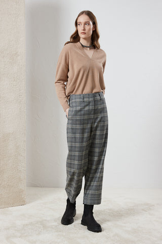 Wool tailored cropped trousers  