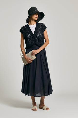 Pure linen tube skirt