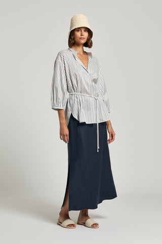 Pure linen tube skirt