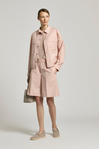 Lightweight technical cotton shorts