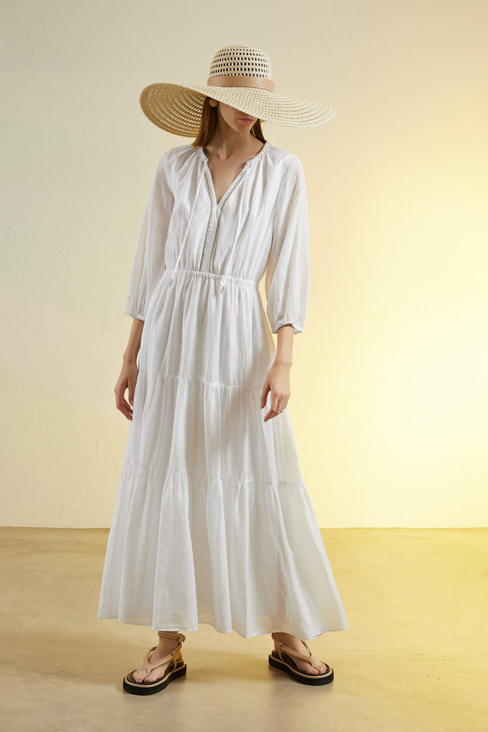 Long dress in pure cotton voile  