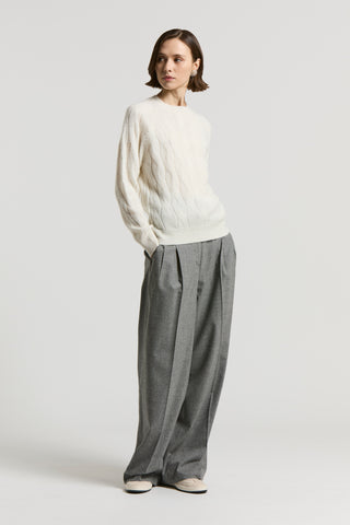 Wool and cashmere flannel trousers