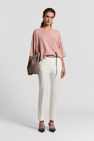 Cropped flared trousers in viscose cotton