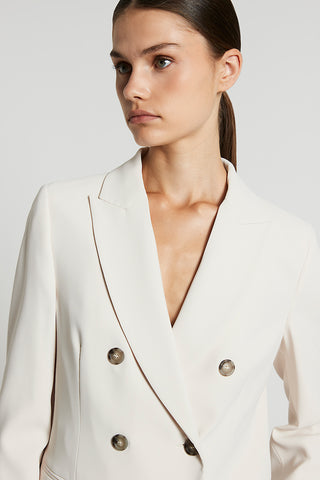 Double-breasted blazer in crepe cady