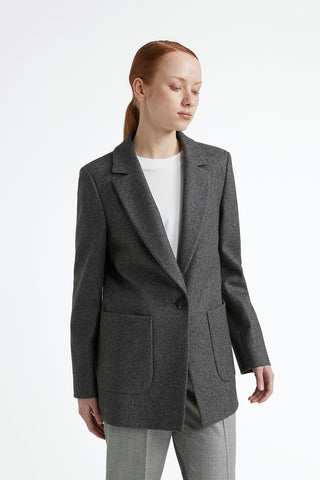 Jersey and wool single-breasted blazer  