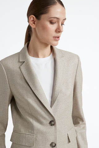 Wool and lurex single-breasted blazer  