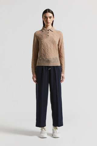 Viscose diagonal trousers