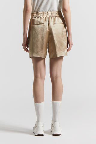 Viscose and linen satin shorts