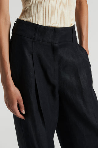 Pure linen gabardine trousers