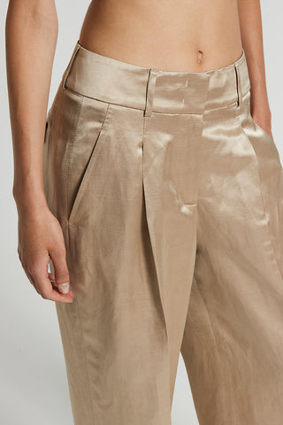 Viscose and linen satin trousers