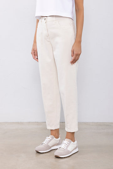 Trousers in slub cotton drill  