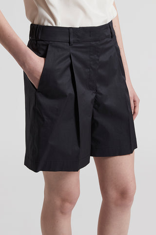 Stretch cotton satin shorts