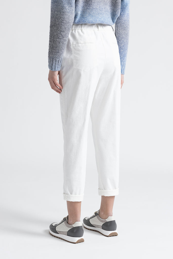 Garment-dyed cotton fustian trousers  