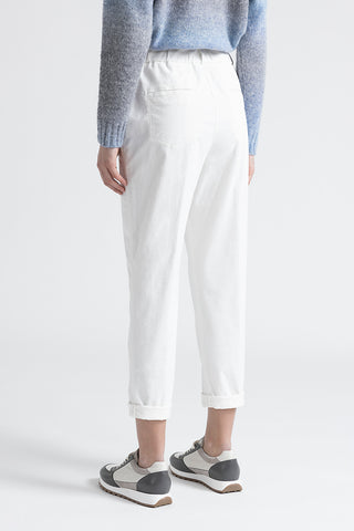 Garment-dyed cotton fustian trousers  