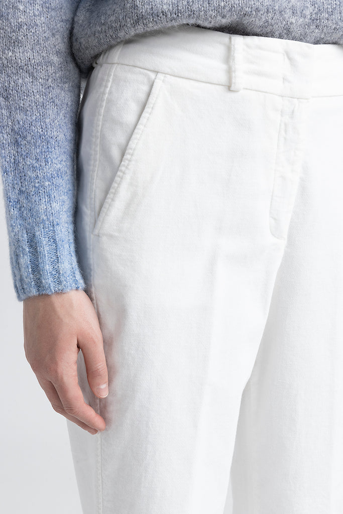 Garment-dyed cotton fustian trousers  