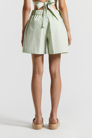 Stretch cotton seersucker shorts