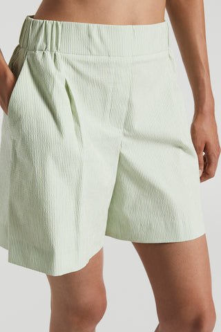 Stretch cotton seersucker shorts