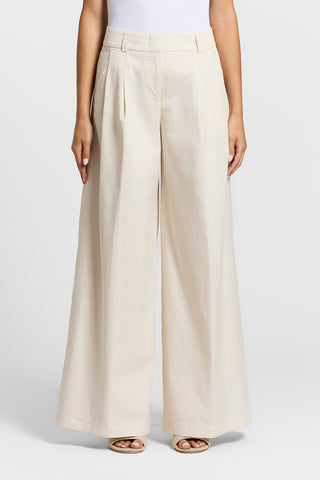 Cotton gabardine palazzo trousers
