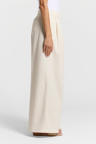 Cotton gabardine palazzo trousers
