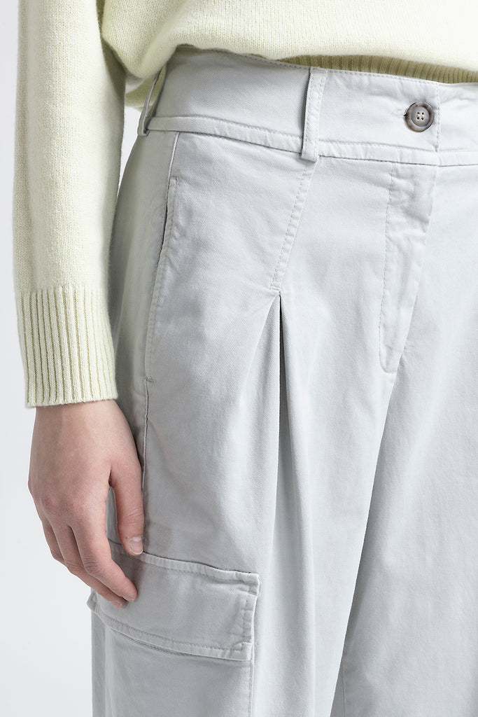 Cotton, silk and tencel cargo trousers  