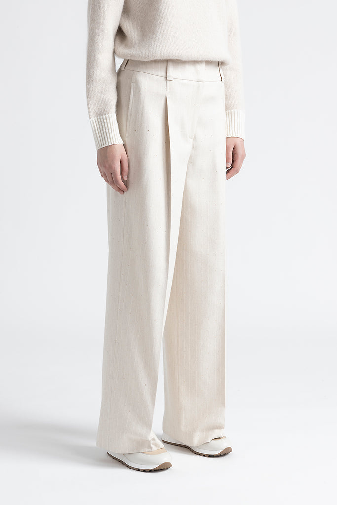 Wool and viscose palazzo trousers  