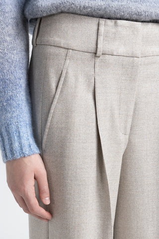 Stretch wool and lurex palazzo trousers  