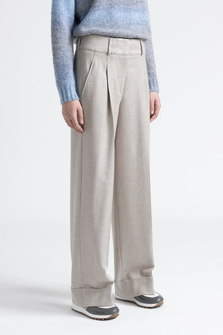 Stretch wool and lurex palazzo trousers  